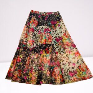 Johnny Was NEW Biya Mazzy Patchwork Mesh Maxi Skirt Size XL